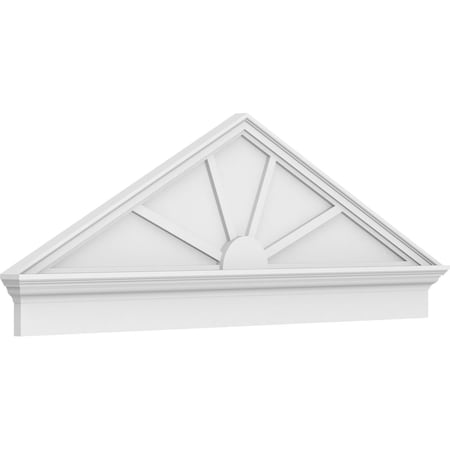 Ekena Millwork Peaked Cap 4 Spoke Architectural PVC Combination Pediment, 62"W x 22-3/8"H x 2-3/4"P (Pitch 6/12) PEDPC062X225PKC04